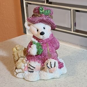 Little Bear Figurine for sale pink/white